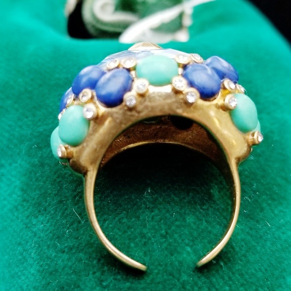 Stella&Dot Sky Blue Crystal•Cobalt•Turquoise Ring - Picture 6 of 7